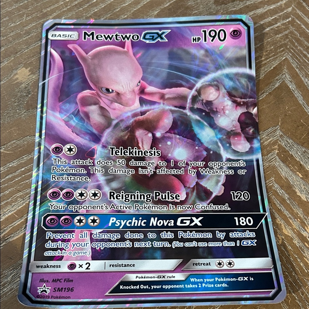 Mewtwo GX Pokémon Jumbo Collectible Trading Promotional Card